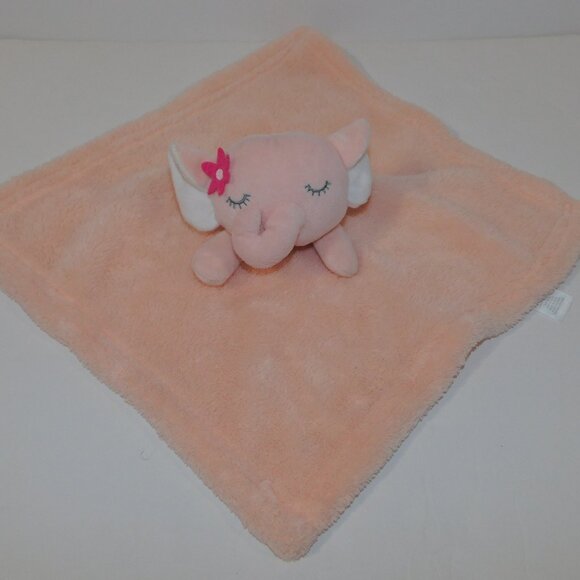 Baby Gear Pink Elephant w Flower Plush Security Blanket Baby Lovey nunu Soother - Picture 1 of 7